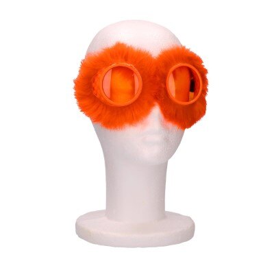 Partybril - fluffy - oranje