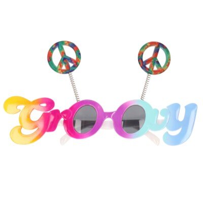 Partybril - groovy - peace - meerkleurig