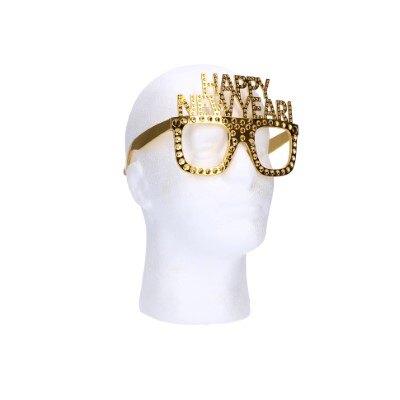 Partybril - Happy new year - goud