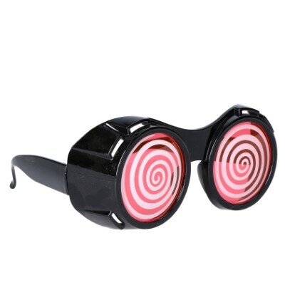 Partybril - rond - zwart/rood/wit