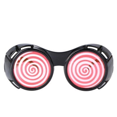 Partybril - rond - zwart/rood/wit
