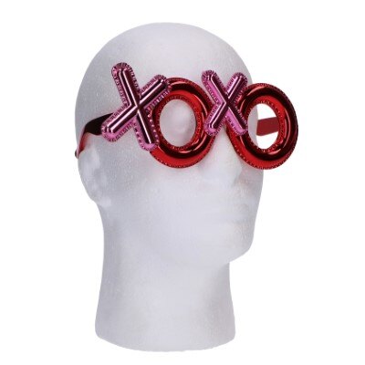 Partybril - XOXO - metallic - rood/roze