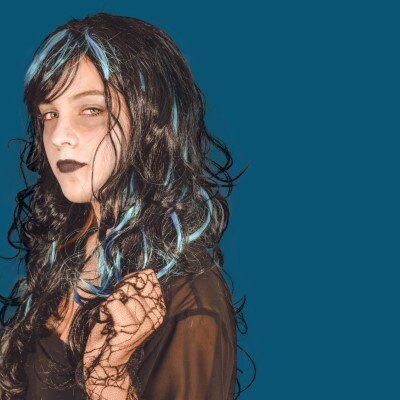 Pruik - Zombie Zoe - blauw/zwart