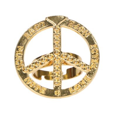 Ring - verstelbaar - peace - goud