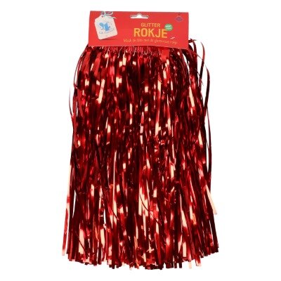 Rokje - glitter - folie - rood - one size