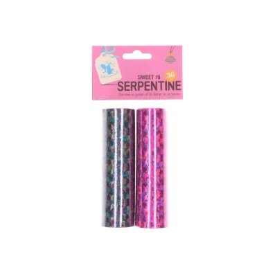 Serpentine - Sweet 16 - metallic - roze/zwart - 2 stuks