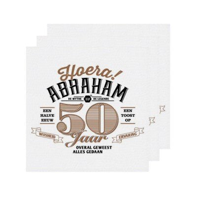 Servetten - Abraham - 50 jaar - wit - 20 stuks