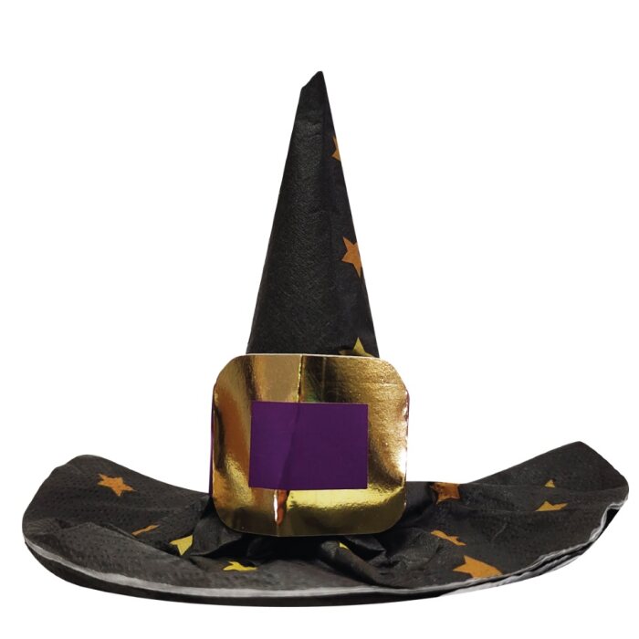 Servetten - Halloween - heksenhoed - zwart/paars/goud - 10 stuks