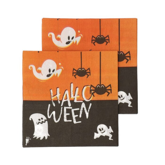 Servetten - Halloween - oranje/zwart - 10 stuks