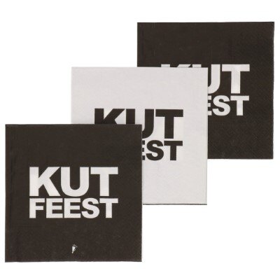 Servetten - Kutfeest - zwart/wit - 20 stuks