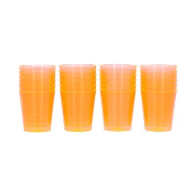 Shotglazen - oranje - plastic - 24 stuks