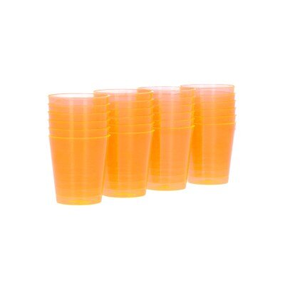 Shotglazen - oranje - plastic - 24 stuks