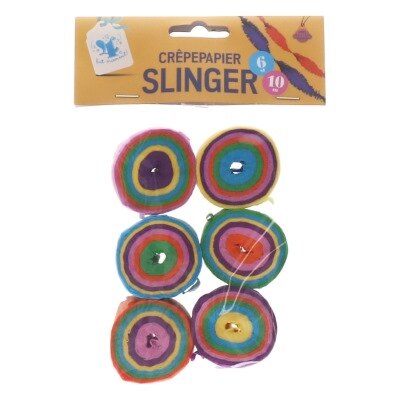 Slinger - crêpepapier - meerkleurig - 10m - 6 stuks