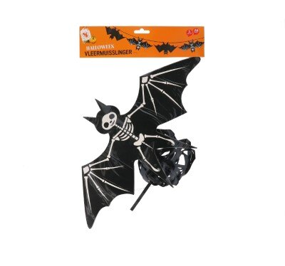 Slinger - Halloween - vleermuis skelet - zwart - 5m