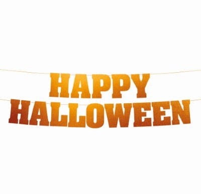 Slinger - Happy halloween - metallic - oranje - 40cm - 7m touw