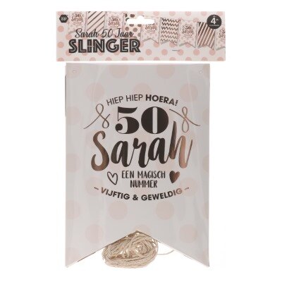 Slinger - Sarah 50 jaar - wit/roségoud - 4m