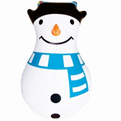 Sneeuwpop - opblaasbaar - wit/blauw/zwart - 55cm