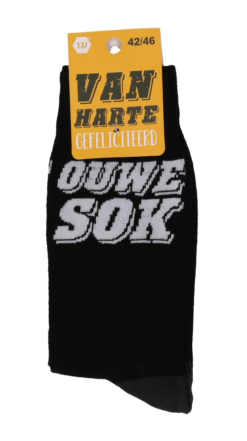 Sokken - ouwe sok -  zwart/wit - maat 42-46