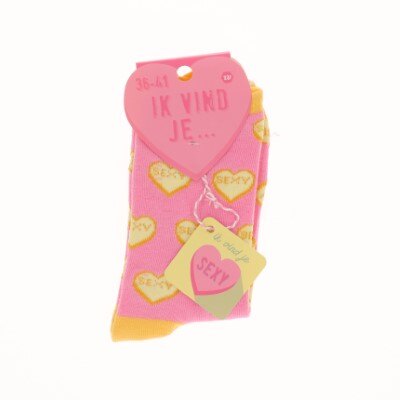 Sokken - sexy - geel/roze - maat 36-41