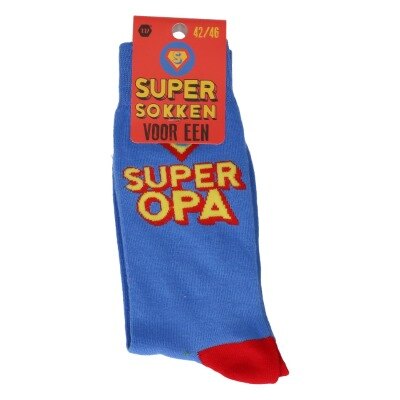 Sokken - Super opa - zwart - heren - maat 42-46