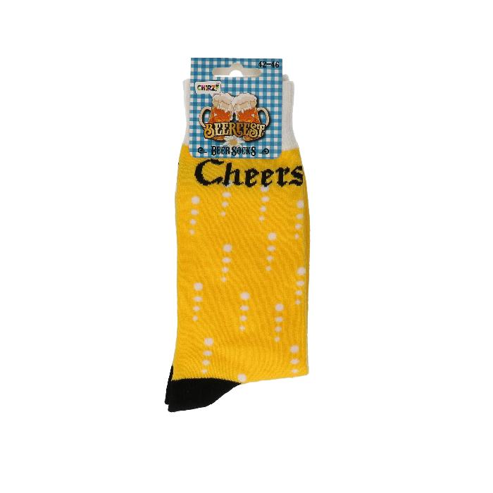 Sokken - Oktoberfest - Cheers - geel - maat 42/46