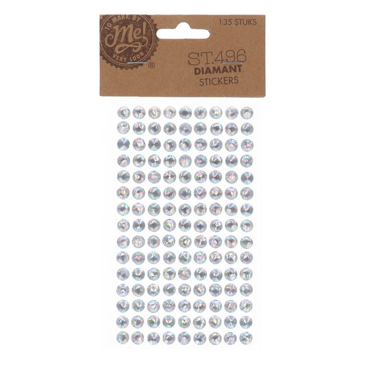 Stickers - diamantjes - zilver - 135 stuks