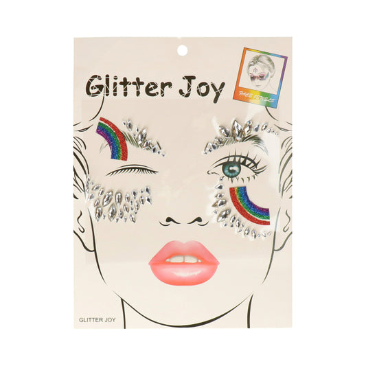 Stickers - gezicht - glitter - regenboog