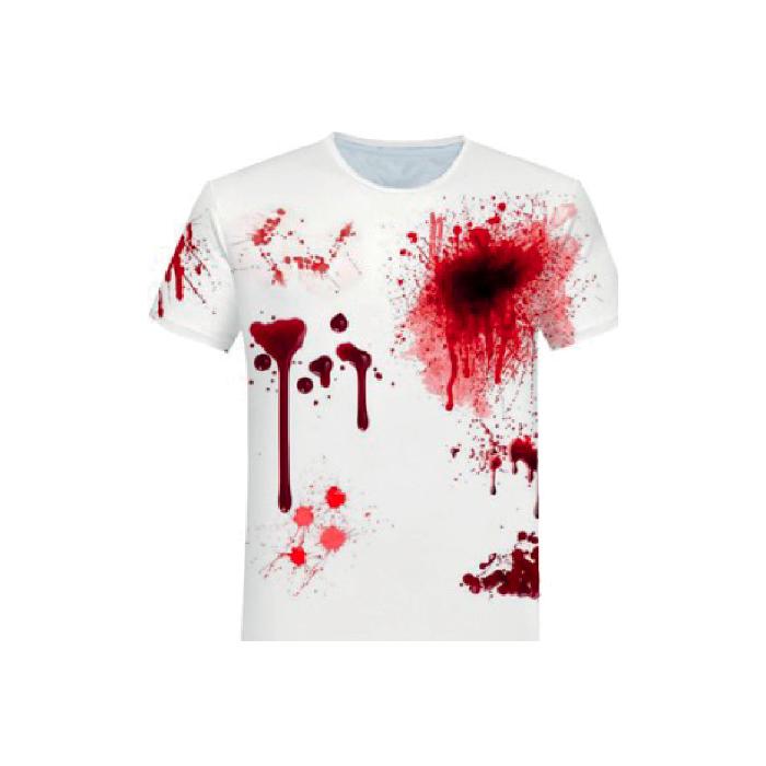 T-shirt - Halloween - wit - bloederig - one size