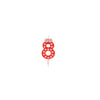 Taartkaars - ogen - rood/wit - cijfer - 8