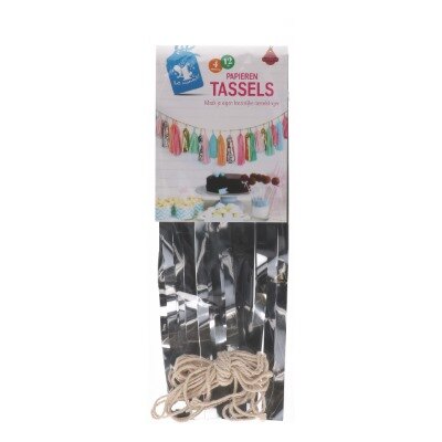 Tassel slinger - meerkleurig - papier - 4m - 12 stuks