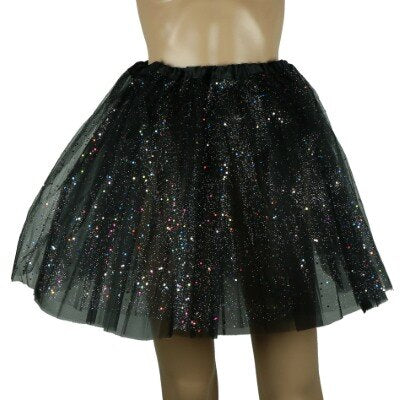 Tutu - glitter - zwart - maat M/L