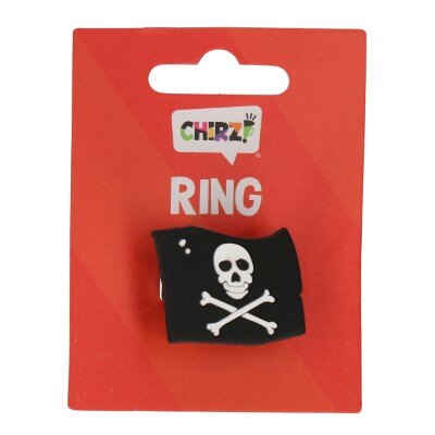 Ring - piraat - doodshoofd - zwart