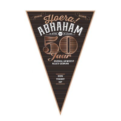 Vlag - Abraham - 50 jaar - zwart/goud