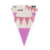 Vlaggenlijn glitter fel roze groot - 6m (10 vlaggen)