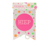 Vlaggenlijn - Hiep hiep hiep - meerkleurig - 15 vlaggen - 4m