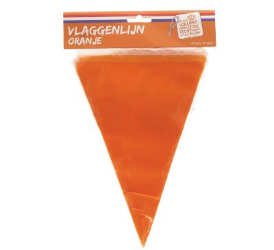 Vlaggenlijn - oranje - 20 vlaggen - 10m