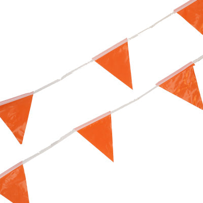 Vlaggenlijn - oranje - mini - 16 vlaggen - 4m