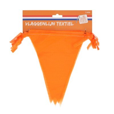 Vlaggenlijn - oranje - textiel - 5m