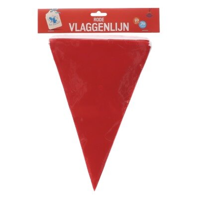 Vlaggenlijn - rood - XL - 20 vlaggen - 10m