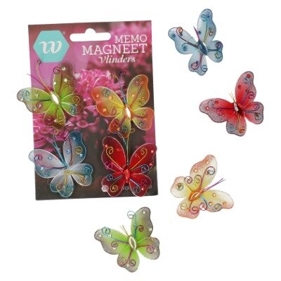 Vlinders - magneet - 4 stuks