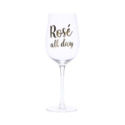 Wijnglas - Rosé all day - transparant/roségoud
