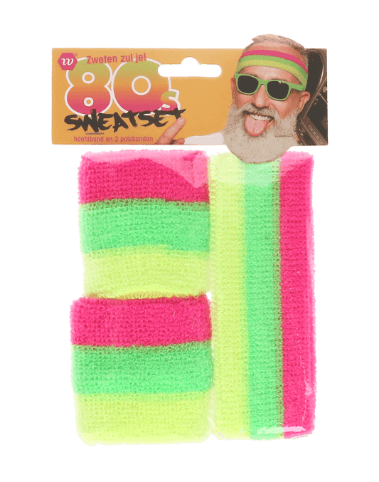 Zweetband - set - neon - meerkleurig