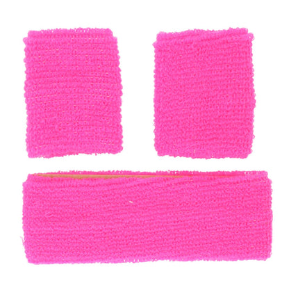 Zweetband - set - neon - roze